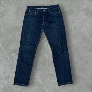 APC Jeans 31 x 28 Blue Straight Button Fly Petit New Standard Selvedge